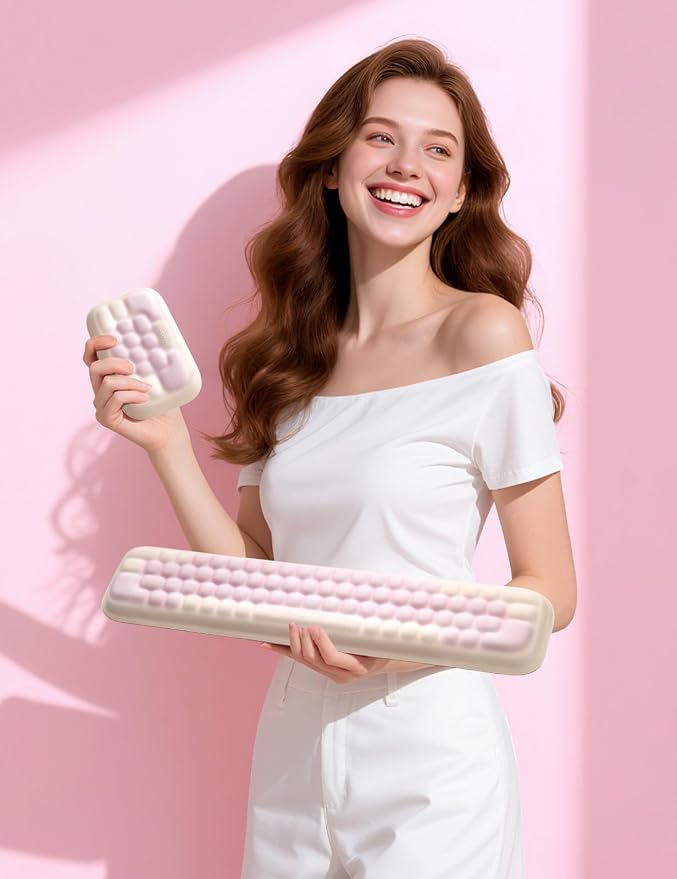 Pastel Pink and Cream White