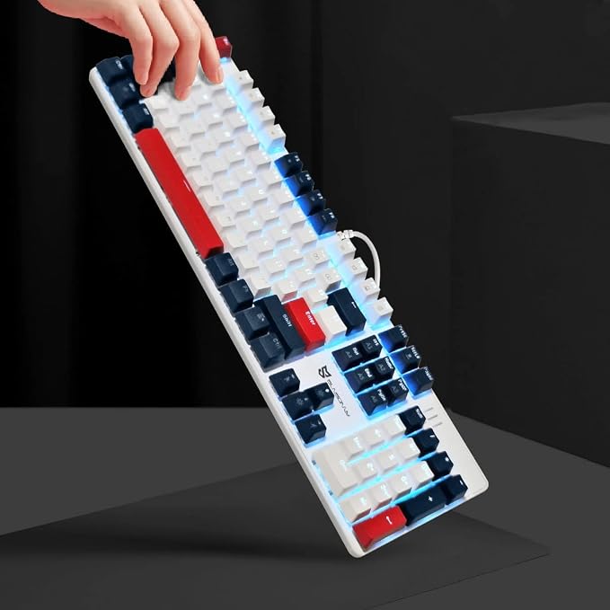 Blue Switch Blue & White & Red Combo Color