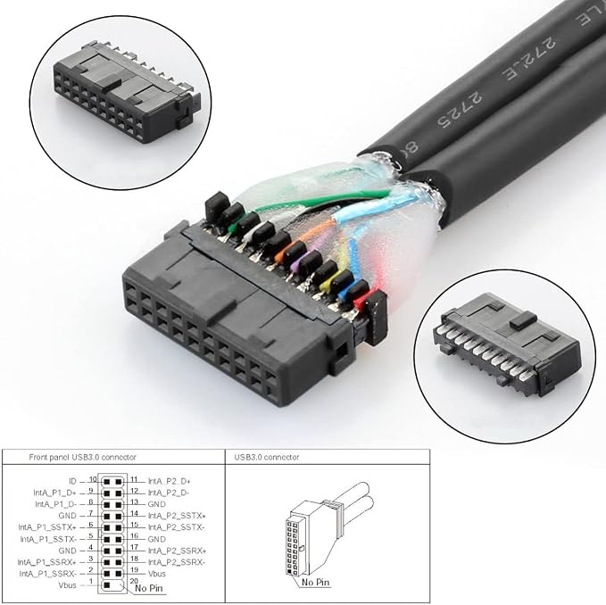 Type-C Female to USB3.0-19P Header