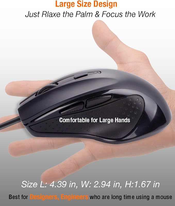 USB Type A Wired Mouse-Black