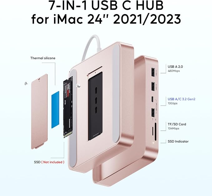 imac usb c hub-pink