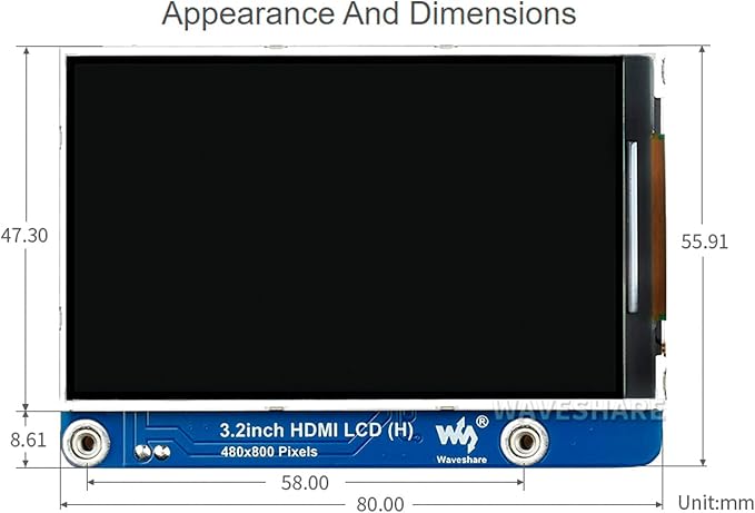 3.2inch HDMI IPS LCD 480×800