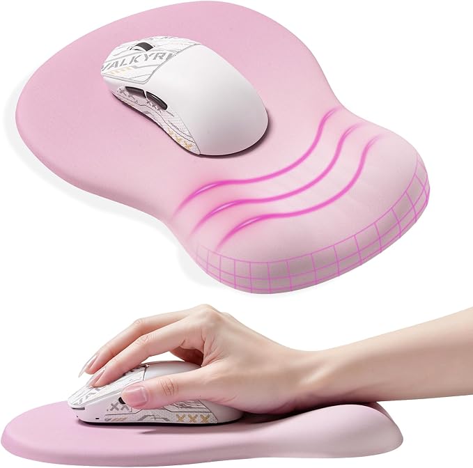 pink mousepad with wrist rest