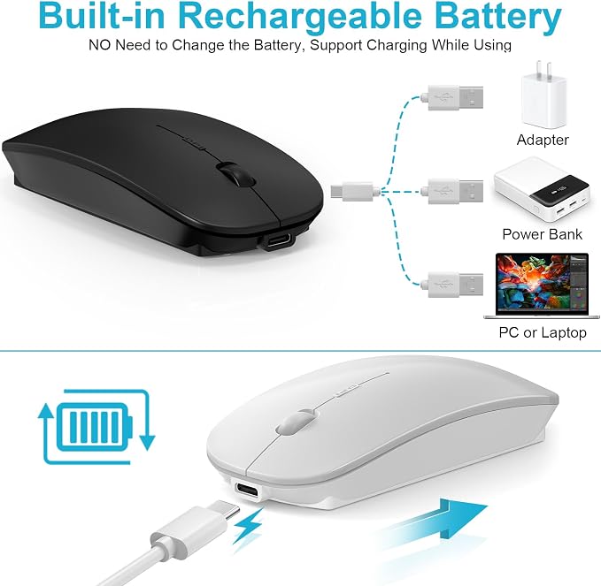 3.Bluetooth Wireless Mouse (Gray)
