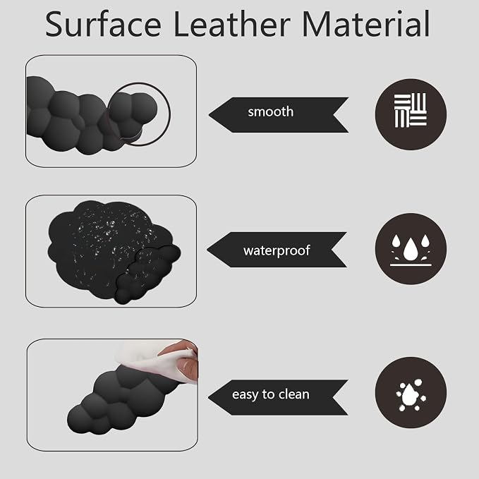 3pcs Leather Black