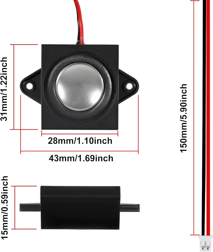 6Pcs 3W 8O JST-PH2.0 Interface(square)