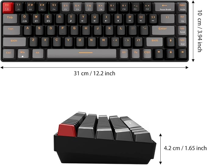 Red Switch with Black & Grey Combo Color