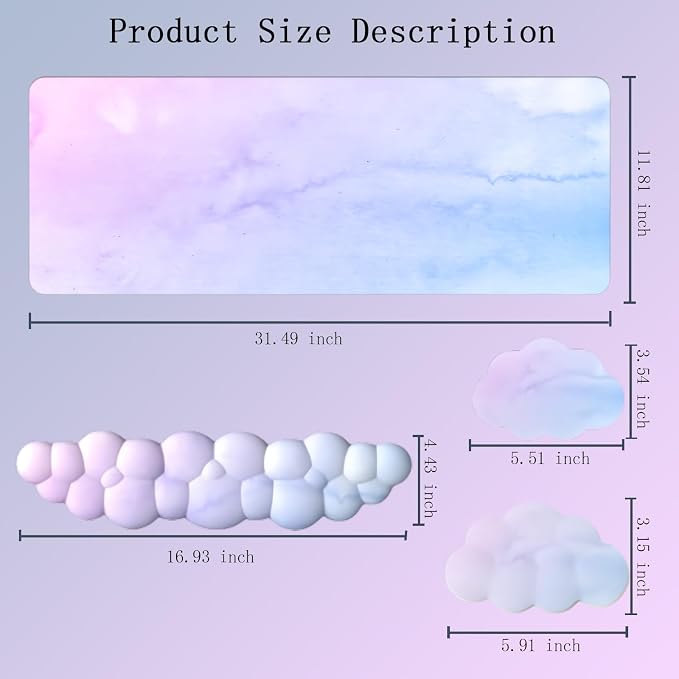 4pcs Blue Pink Sky