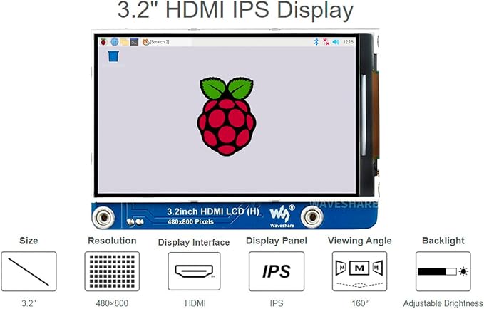 3.2inch HDMI IPS LCD 480×800