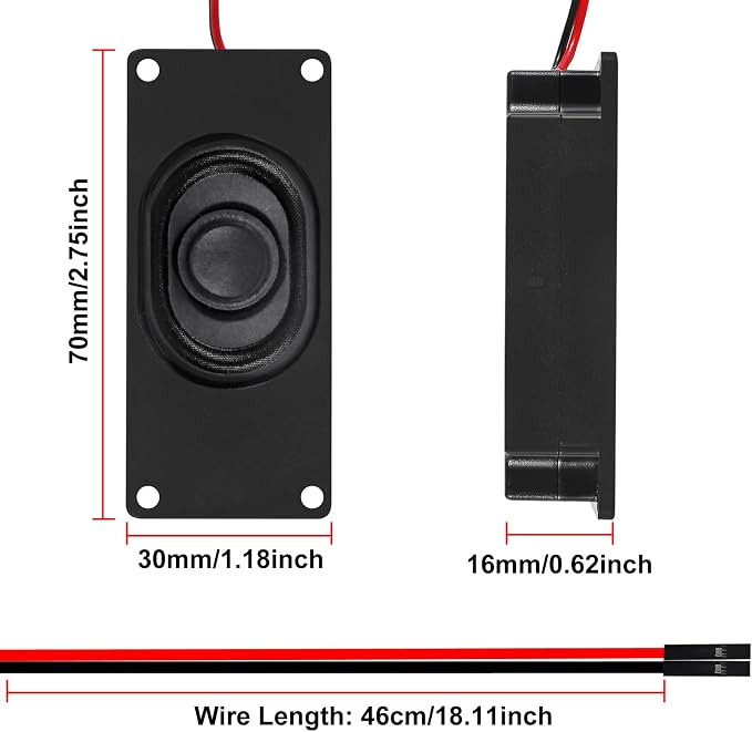 6Pcs 3W 8O Dupont interface(rectangular)