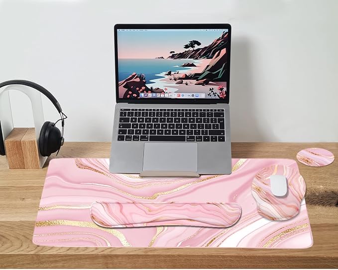 4 Pcs Pink Marble