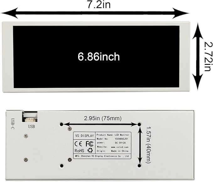 6.86'' White