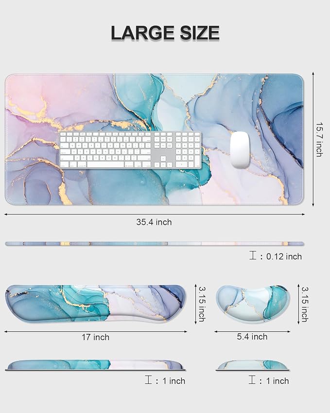 Ink Teal Blue Pink Marble