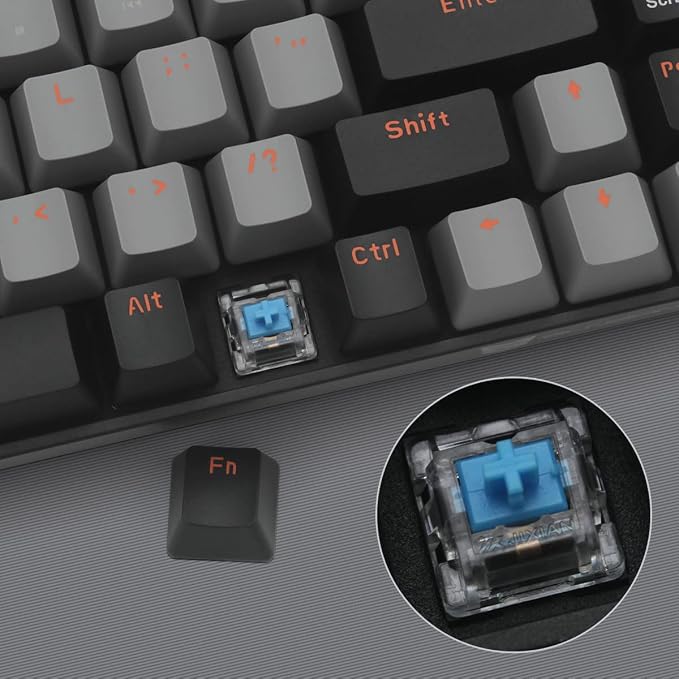 Blue Switch Black & Grey Combo Color