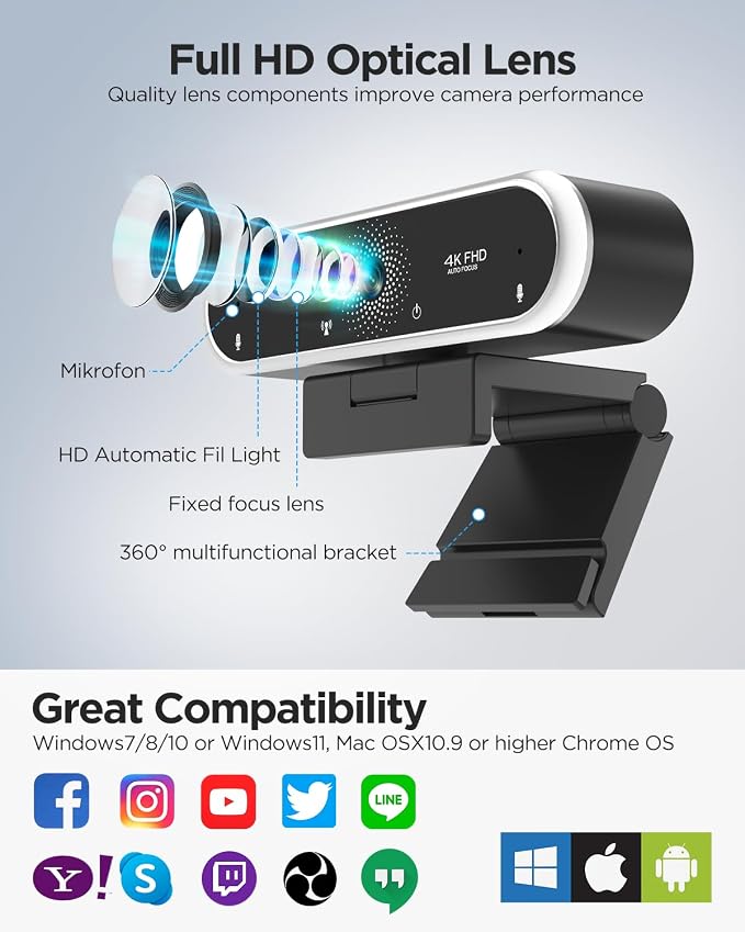 4K WEBCAM Black