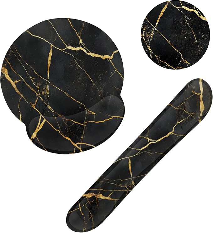 Golden Black Flowing Marble