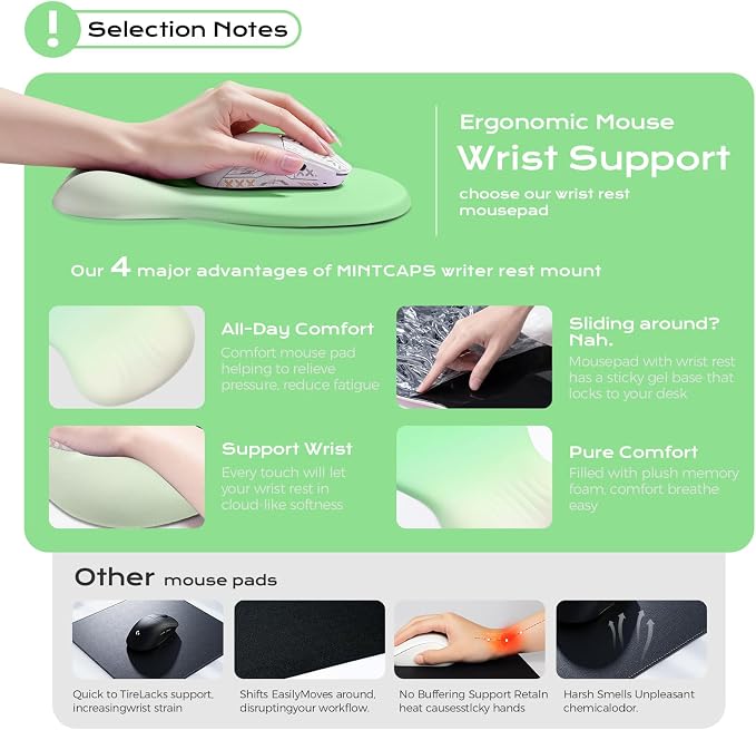 green mouse wrist rest