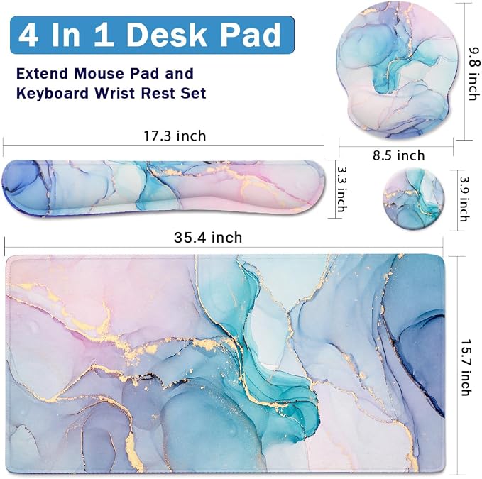 4 Pcs Blue Marble
