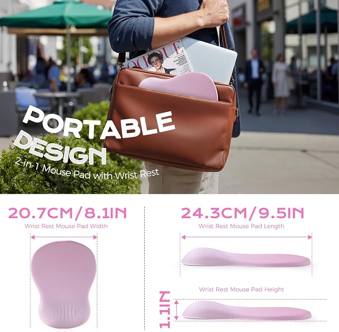 pink mousepad with wrist rest