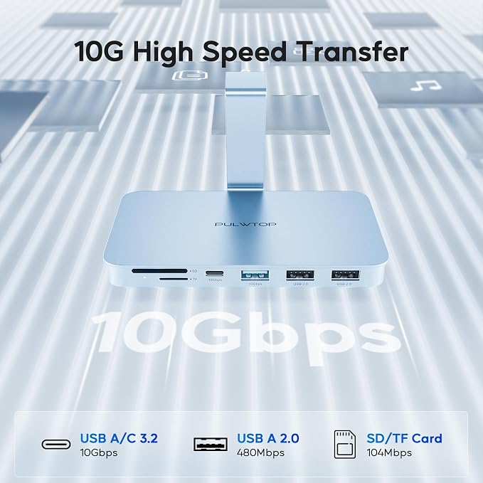 6-in-1 Blue USB C Hub for iMac