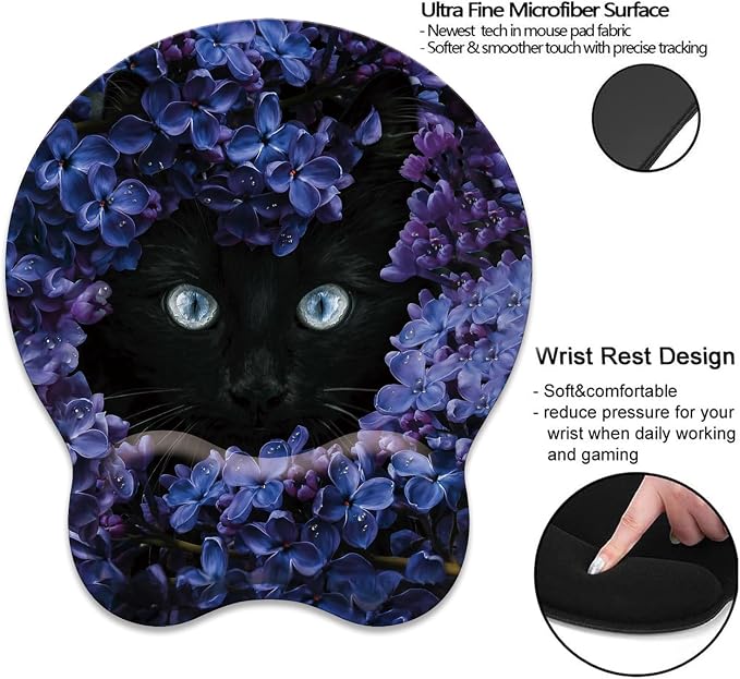 Flower and Black Cat