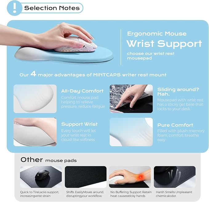 blue mouse wrist rest