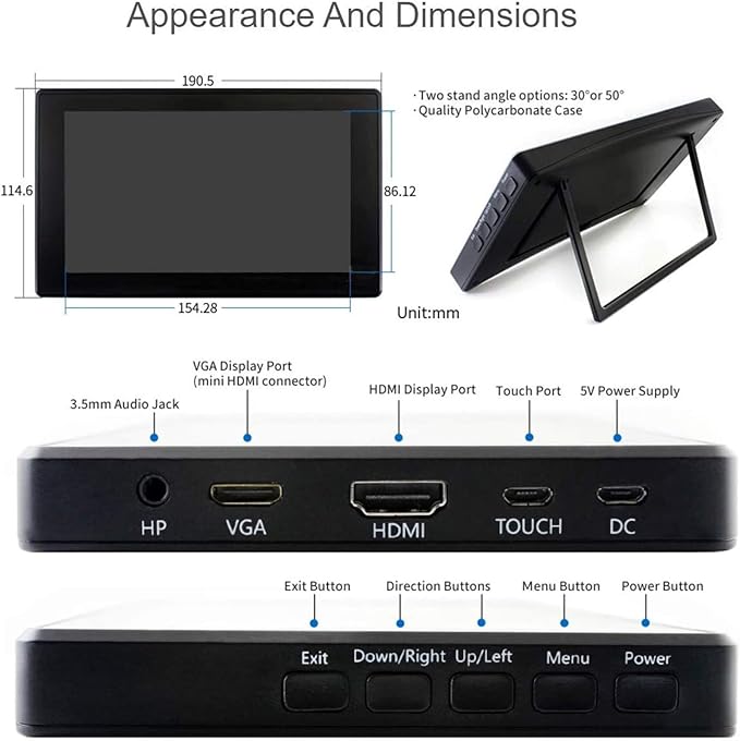 7inch HDMI LCD (H) (with case)