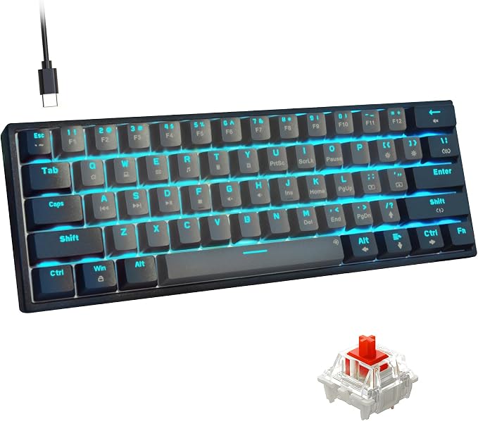 Black Grey(Ice Blue Light)/Red Switch