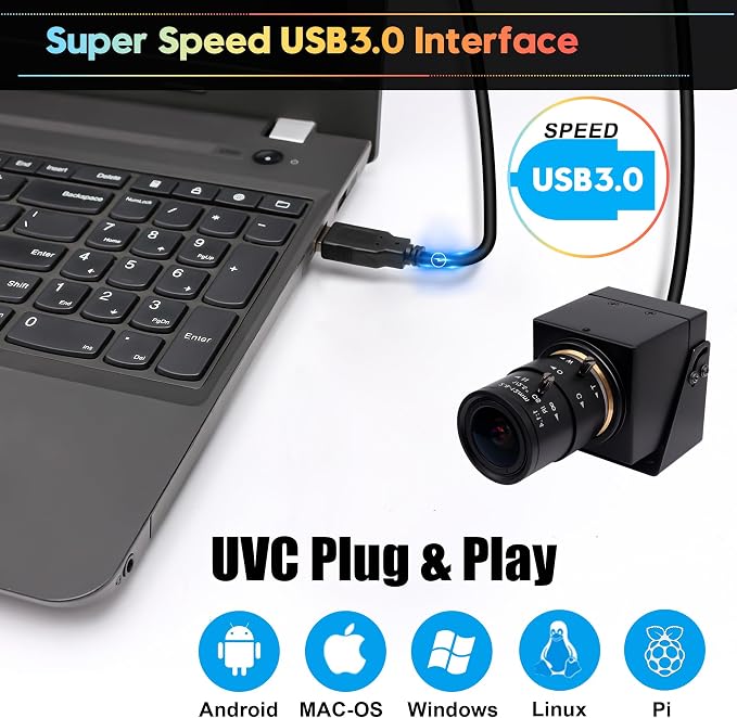 4K 60fps Camera with 2.8-12mm Lens