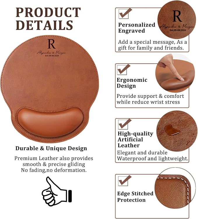 Brown-Round with Wrist Rest