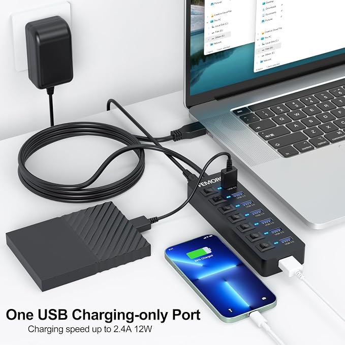 7 USB 3.0 +1 Charging