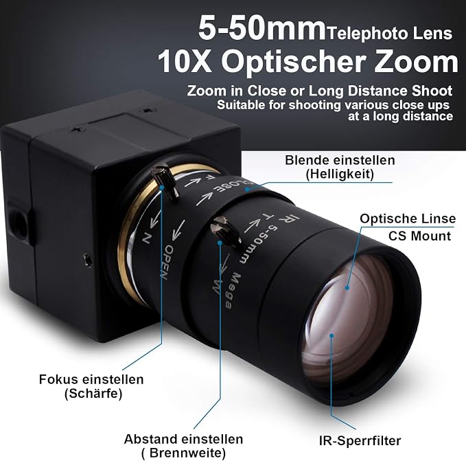 5MP 5-50mm Varifocal Lens