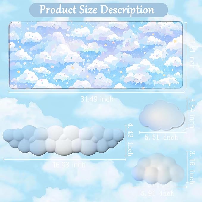 4pcs Blue Cloud