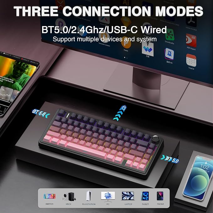 F75 Pro-Gradient Pink Black