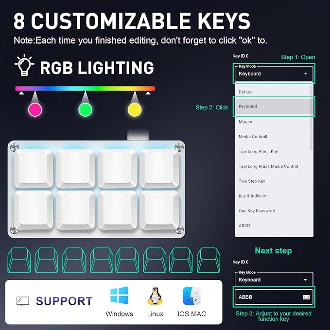 White 8 Keys