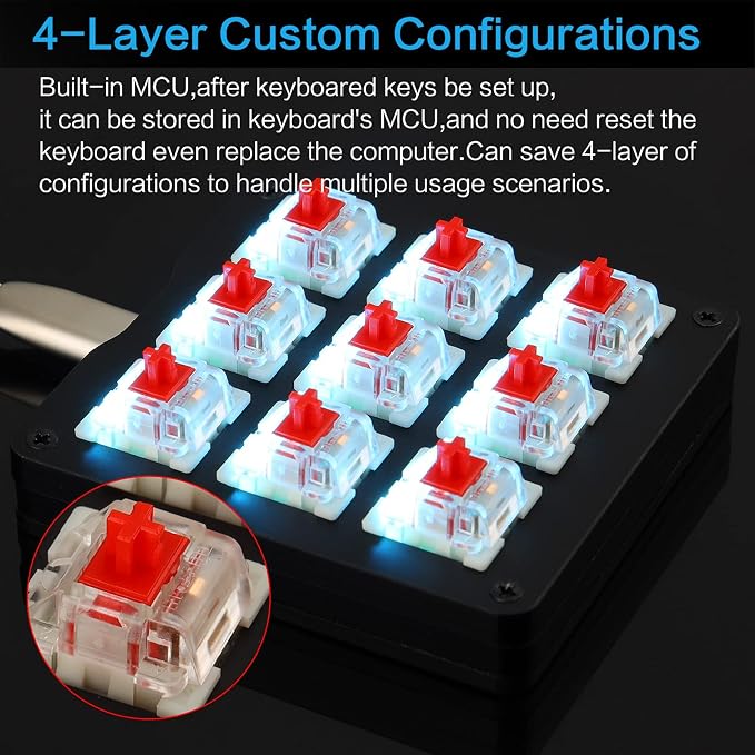 Black/Red Switches/Blue LED