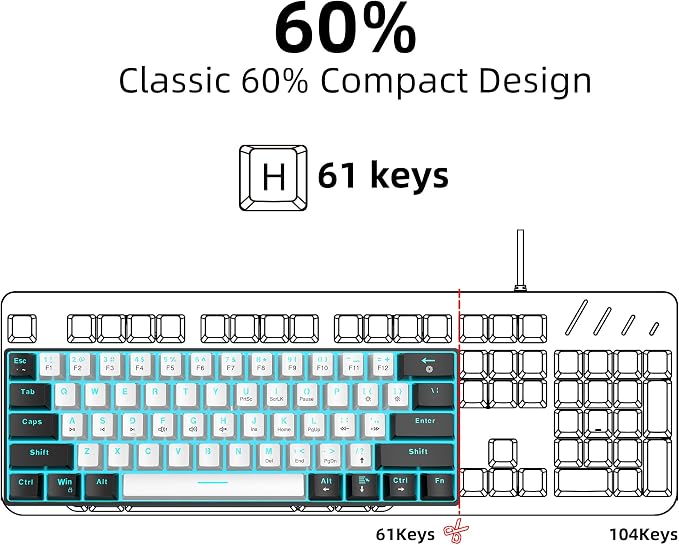 Black White(Ice Blue Light)/Blue Switch