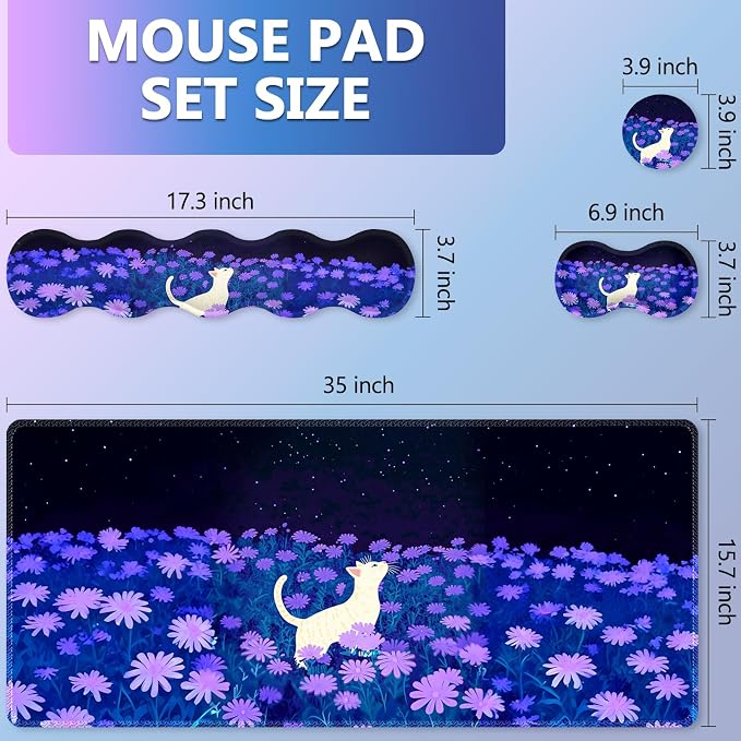 Cat Purple Flowers