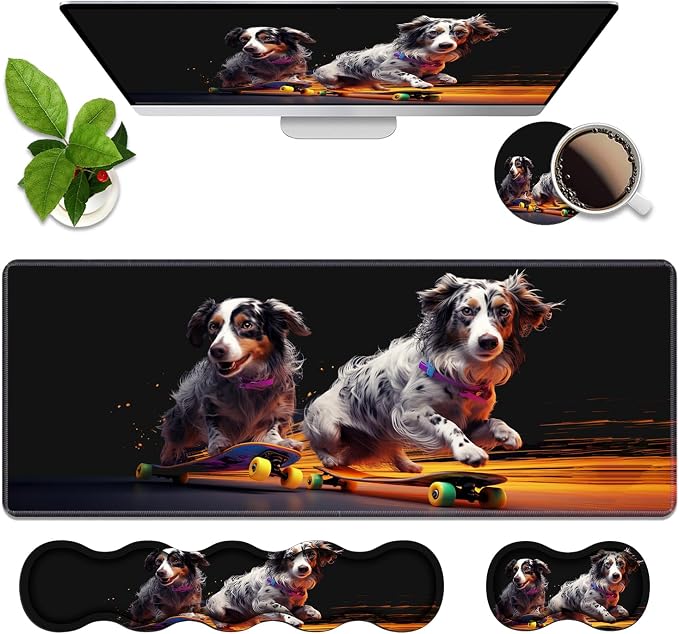 Cute Dog Playing Scooter