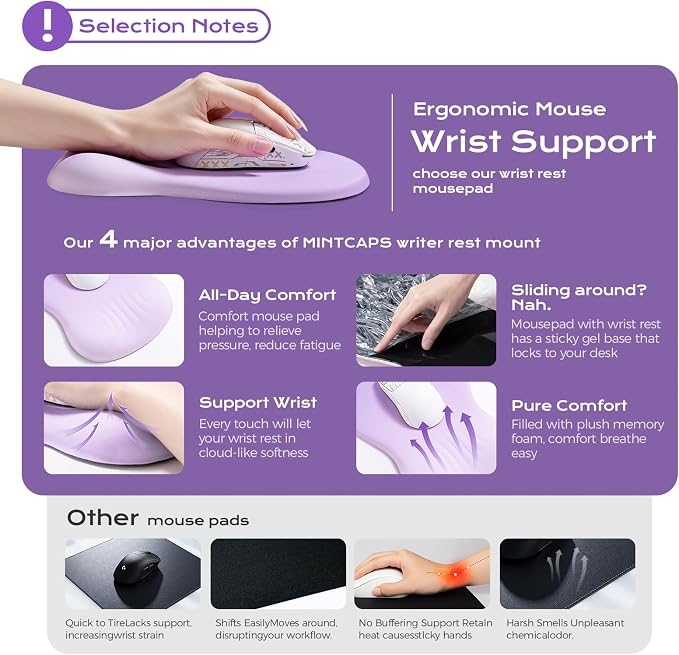 light purple mousepad wrist rest