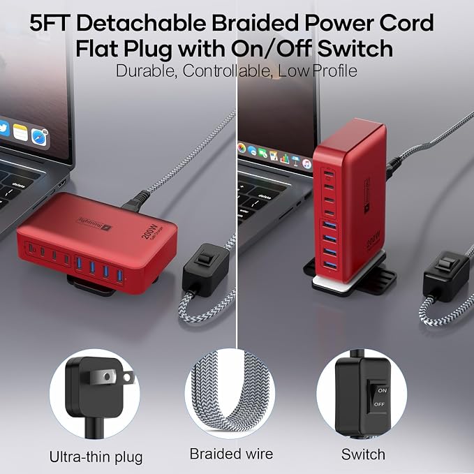 Flat Charger 200W RED
