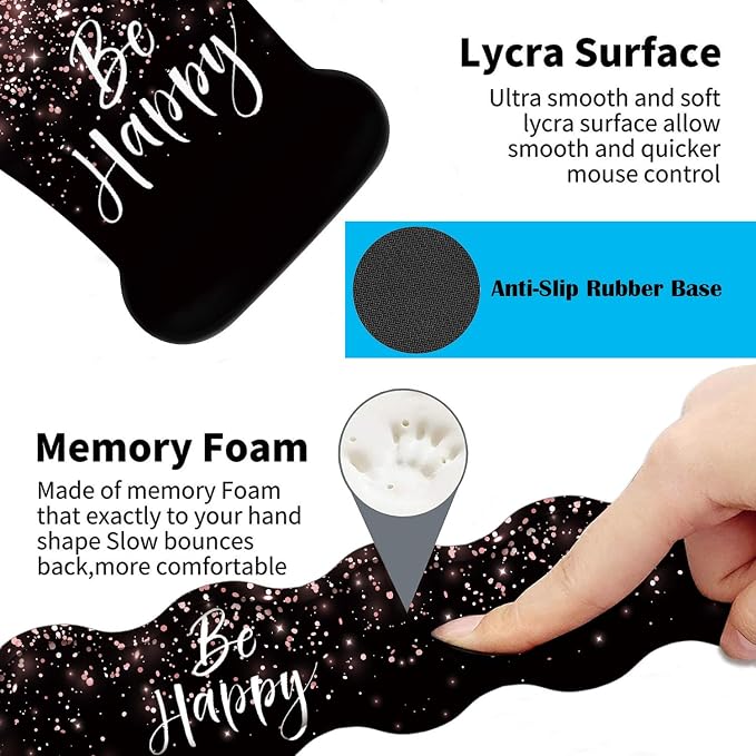 Rose Gold Glitter Black Be Happy