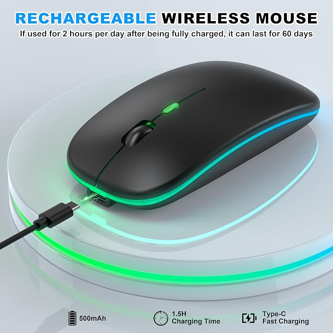 LED Wireless Mouse (Matte Black)