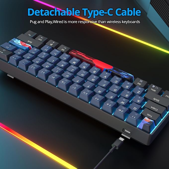 Ice-blue 61Black/Red Switch