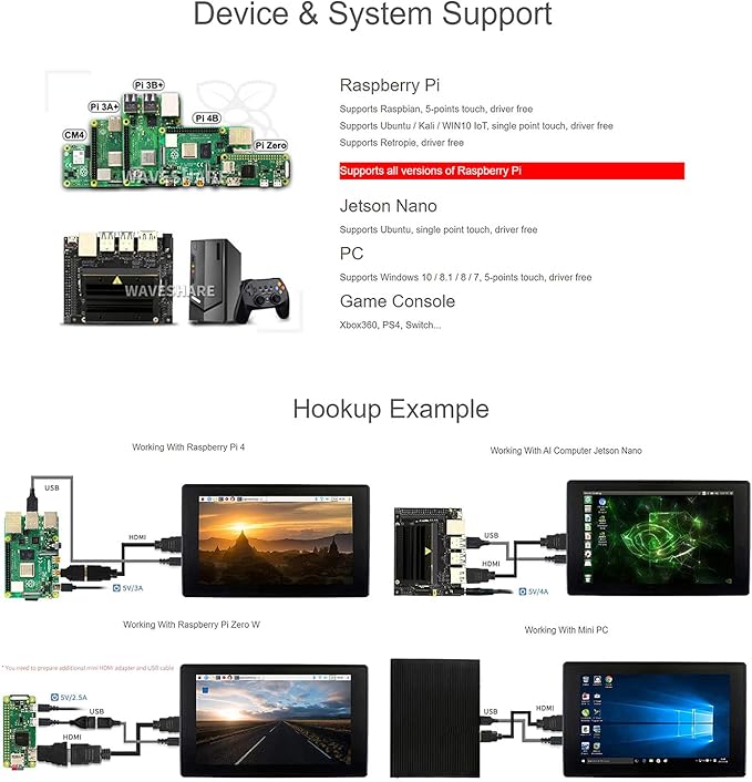 7inch HDMI LCD (H) (with case)