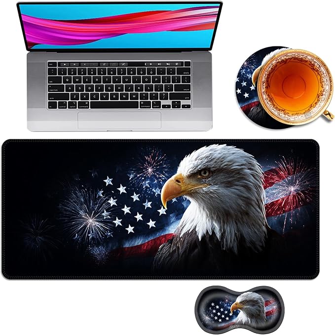 Bald Eagle Us Flag Fireworks-2-2
