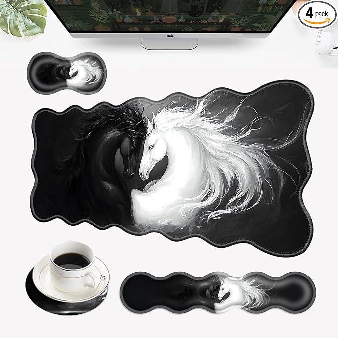 14 White and Black Horse
