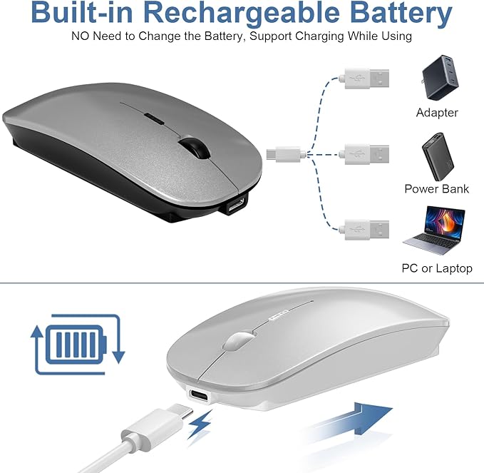 5.Bluetooth Wireless Mouse (White)