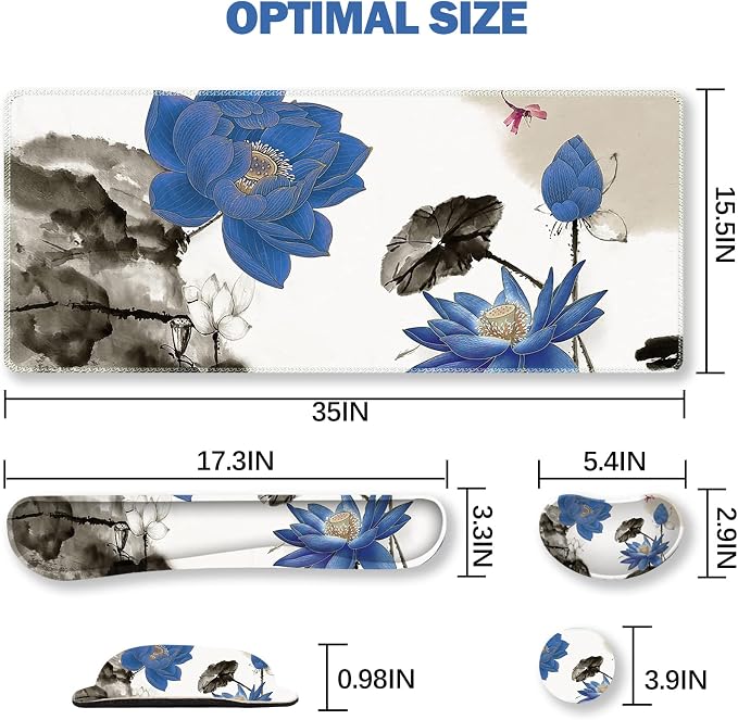 Blue Lotus Ink Painting