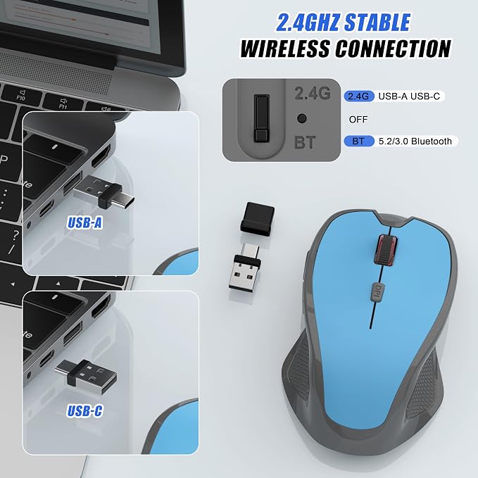 Bluetooth Wireless Mouse (Blue)